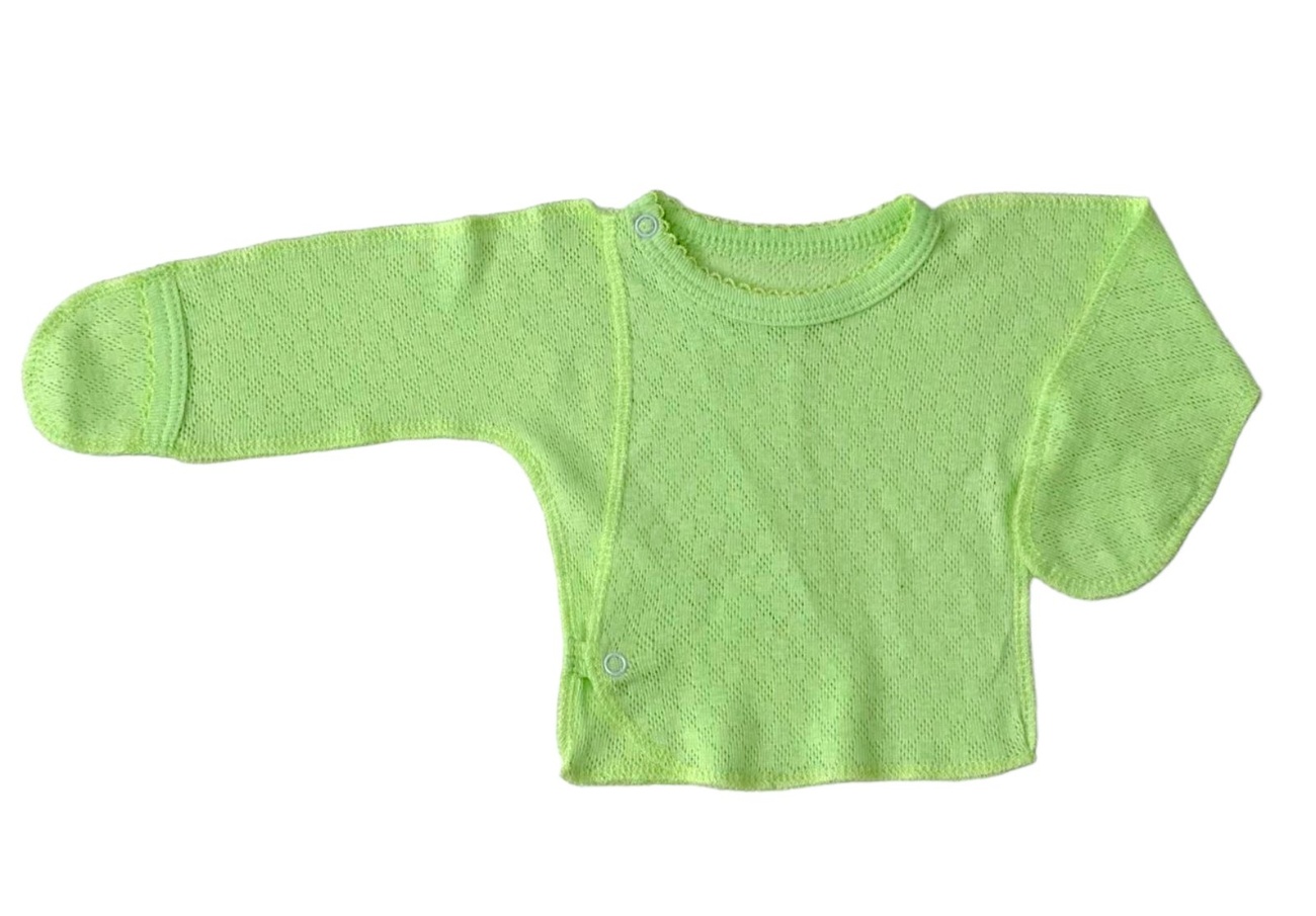 Распашонка «НЕЦАРАПКА» трансфер зеленого цвета, Зеленый, 1-3 месяцев, 62см