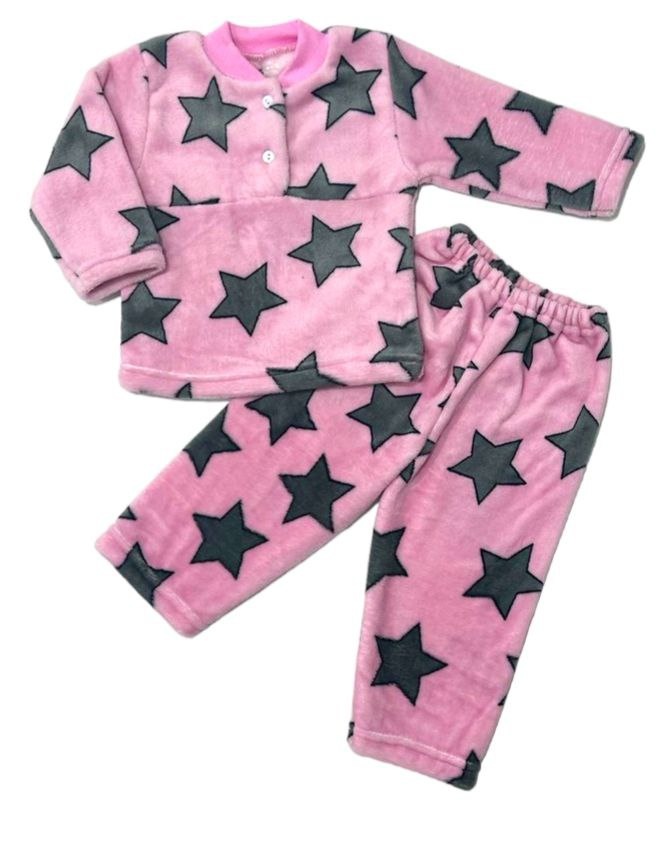 Пижама детская на 2-х пуговицах рваная махра розового цвета, Розовый, 36, 9-10 лет, 134-140см