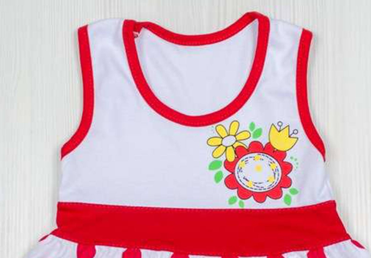 Детские трикотажные платья на девочку. Платье «ИРМА» интерлок красного цвета. ТМ «Пташка Украина»