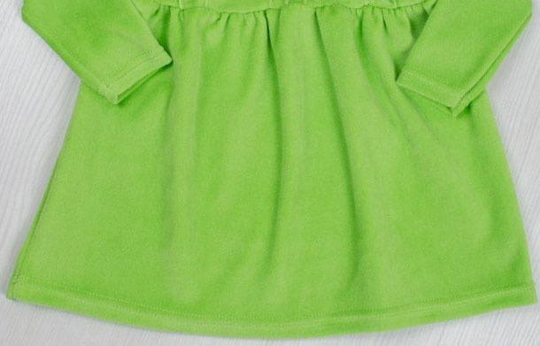 Детские трикотажные платья на девочку. Трикотажное детское платье «КЕНДИ» велюр зеленого цвета. ТМ «Пташка Украина»