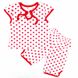 Трикотажна піжама на дівчинку «СОЛОДКІ СНИ» кулір у червоний горошок, Червоний, 32, 7-8 років, 122-128см