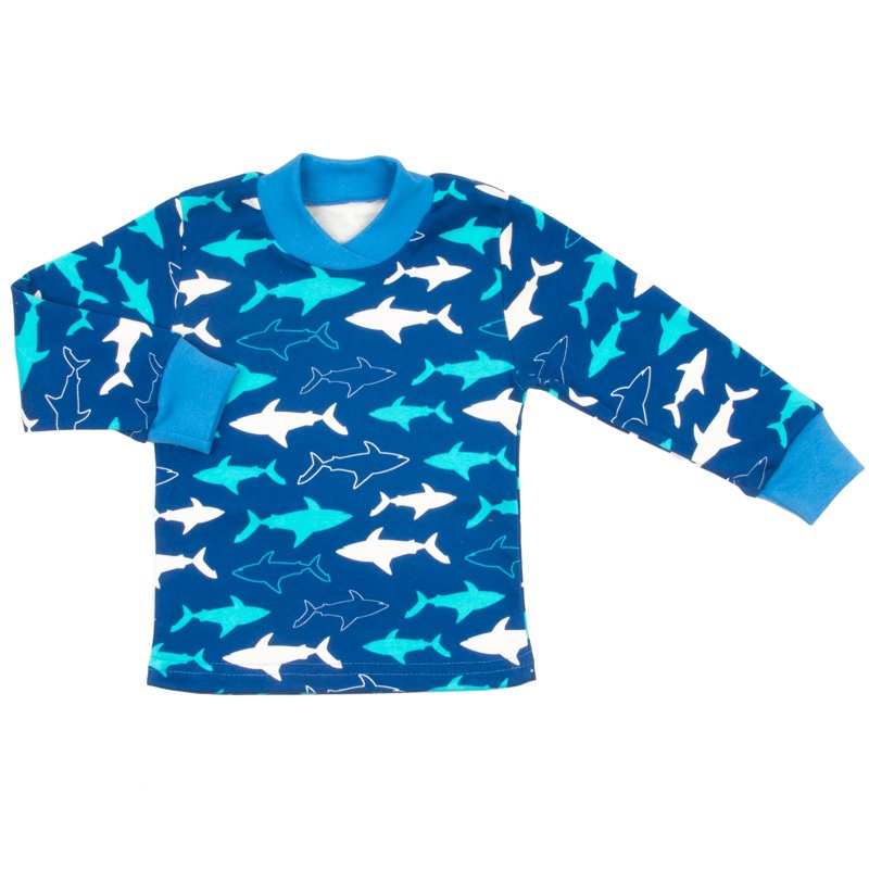 Детские трикотажные пижамы для мальчика. Пижама комбинированная интерлок голубого цвета. ТМ «Пташка Украина»