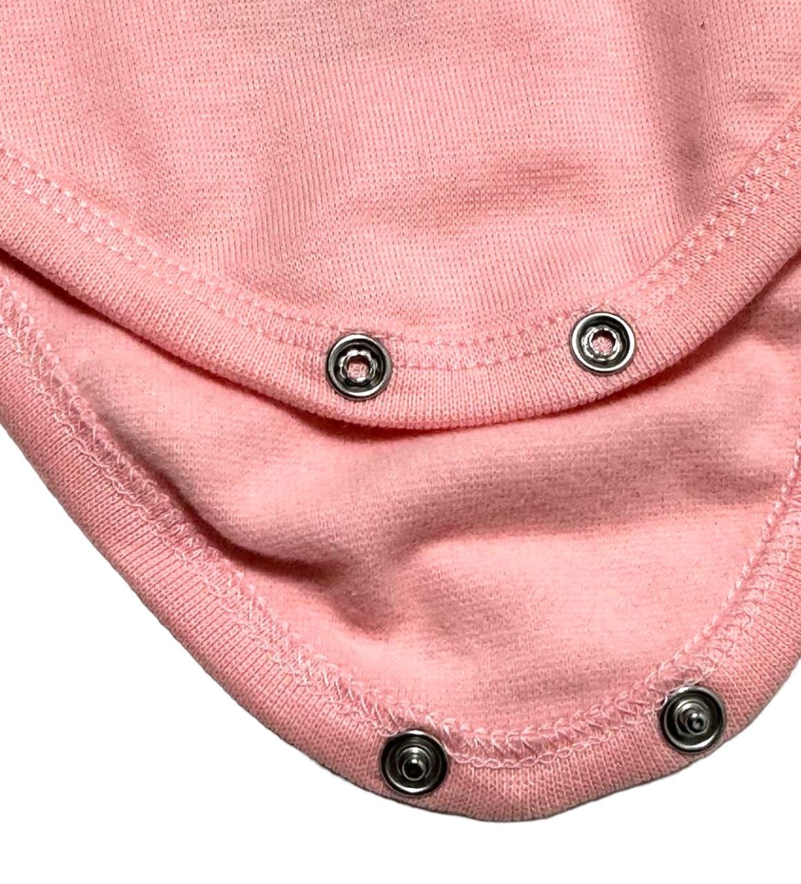 Комплект боді із брючками начесний стрейч інтерлок рожевого кольору, Рожевий, 3-6 місяці, 68см