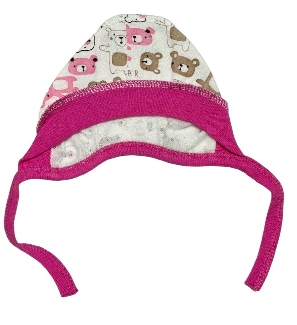 Трикотажные шапочки для новорожденных малышей. Чепчик ясельный начес розового цвета. ТМ «Пташка Украина»
