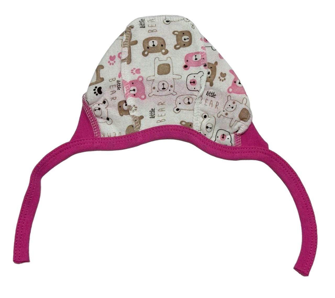 Трикотажні шапочки для новонароджених малюків. Чепчик ясельний футер  рожевого кольору. ТМ «Пташка Украина»