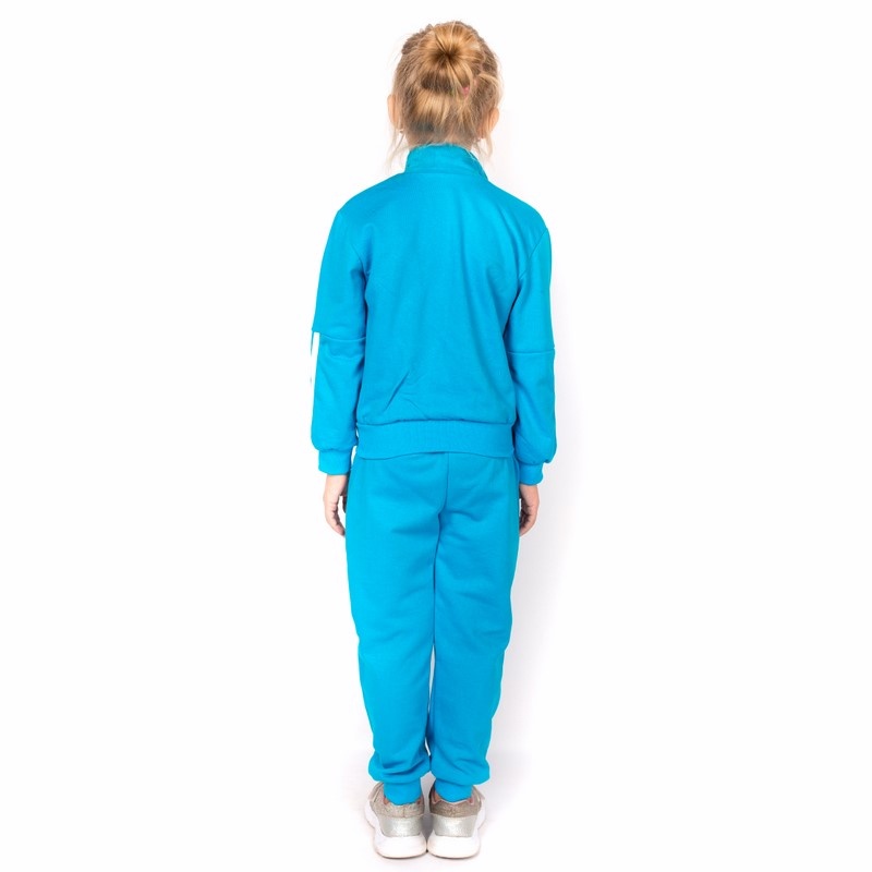 Детские трикотажные костюмы на девочку. Костюм «МЕГАПОЛИС» начес голубого цвета. ТМ «Пташка Украина»