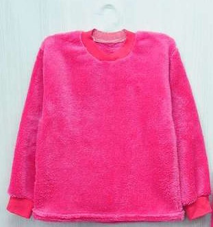 Пижама на манжете однотонная рваная махра розового цвета, Розовый, 38, 11-12 лет, 140-146см