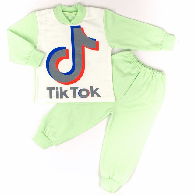 Детские трикотажные пижамы для мальчика. Пижама трикотажная детская на манжете начес салатового цвета. ТМ «Пташка Украина»
