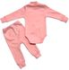 Комплект боди с брючками начесной стрейч интерлок розового цвета, Розовый, 12-18 месяцев, 86см