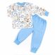Пижама детская трикотажная на мальчика «МИШКА» голубого цвета, Голубой, 34, 8-9 лет, 128-134см