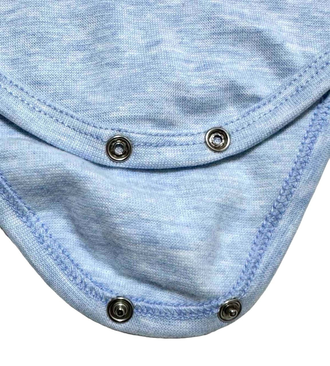 Комплект боді із брючками начесний стрейч інтерлок блакитного кольору, Блакитний, 3-6 місяці, 74см