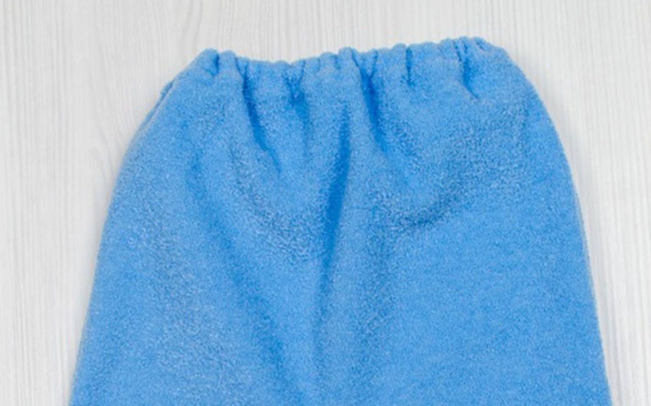 Повзуни на резинці начесна махра синього кольору, Синій, 18, 0-1,5 місяці, 50-56см