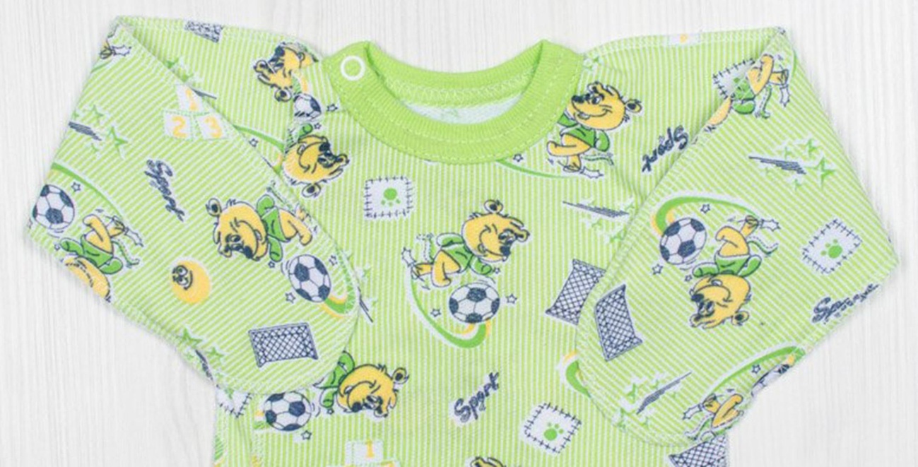 Сорочечка  для новонародженого «НЕЦАРАПКА» футер зеленого кольору, Зелений, 18, 0-1,5 місяці, 50-56см