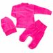 Комплект "БАННІ" рожевого кольору з вишивкою велюр, Рожевий, 18, 0-1,5 місяці, 50-56см