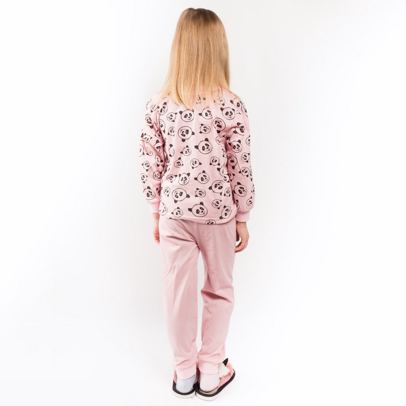 Пижама «ПАНДА» кулир розового цвета, Розовый, 26, 2 года, 92см