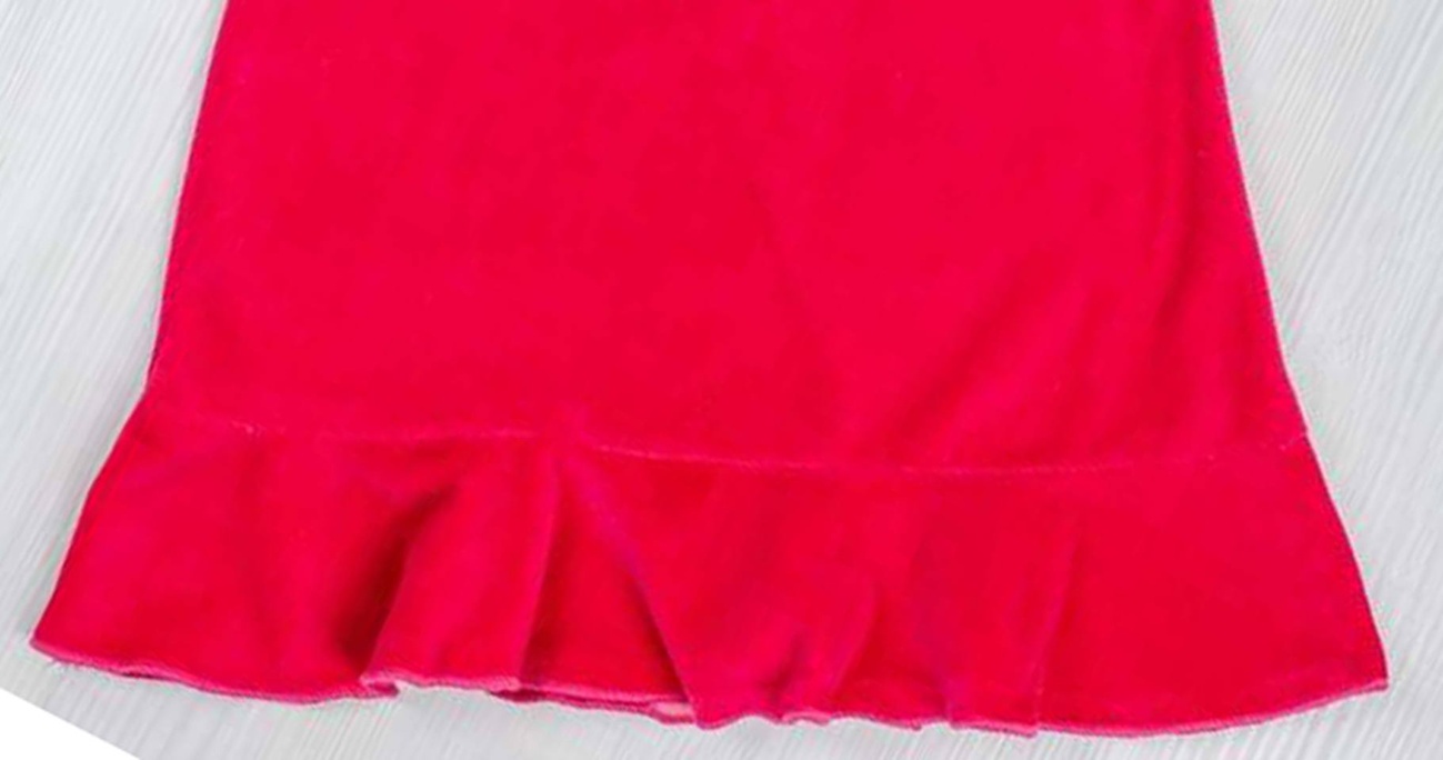 Детские трикотажные сарафаны для девочек. Сарафан «КРИСТИНА» велюр красного цвета. ТМ «Пташка Украина»
