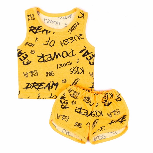 Трикотажные изделия на девочку. Комплект майка с шортами фулликра жёлтого цвета. ТМ «Пташка Украина»