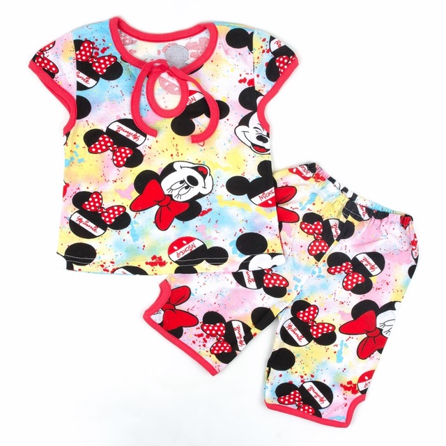 Пижама на девочку «СЛАДКИЕ СНЫ» кулир с изображением Мини Маус, Красный, 36, 9-10 лет, 134-140см