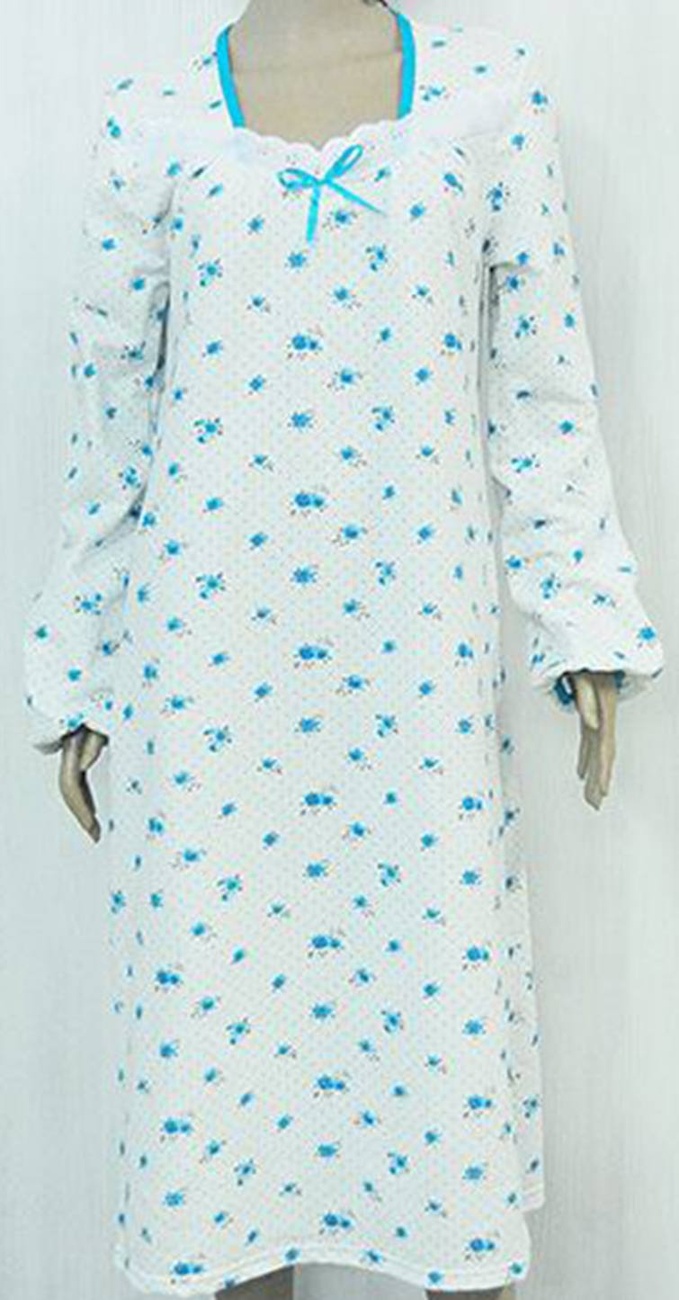 Ночная сорочка «КСЕНИЯ» начес бирюзового цвета, Бирюзовый, 44-46