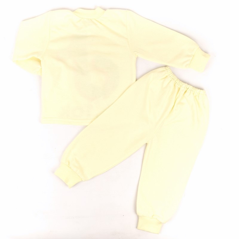 Пижама на манжете однотонный начес жёлтого цвета, Жёлтый, 26, 2 года, 92см