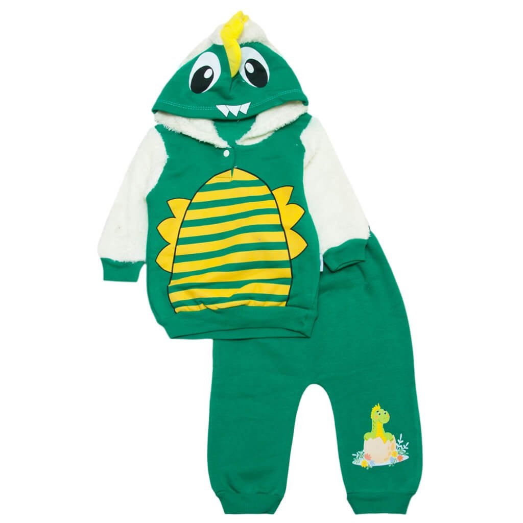 Костюм для мальчика "ДИНОЗАВРИК" зелёного цвета, Зеленый, 26, 9-12 месяцев, 74-80см