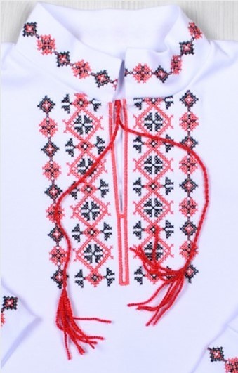 Вышиванка для мальчика длинный рукав с геометрическим орнаментом интерлок, 40, 13-14 лет, 152-158см