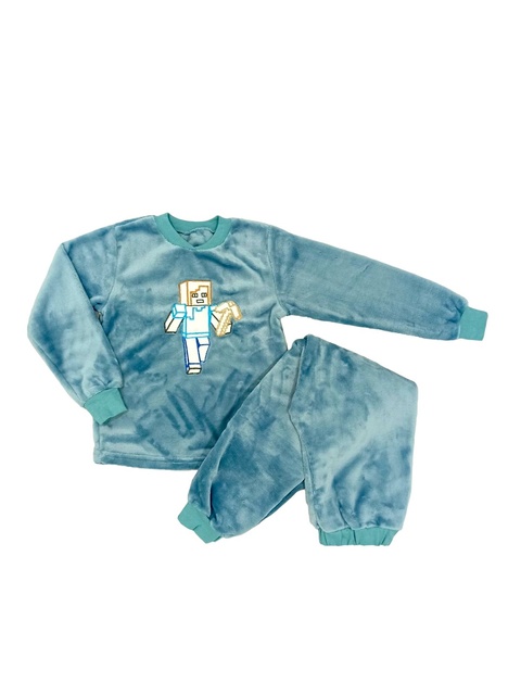 Дитячі трикотажні піжами для хлопчика. Піжама з вишивкою підліткова голубого кольору. ТМ «Пташка Украина»