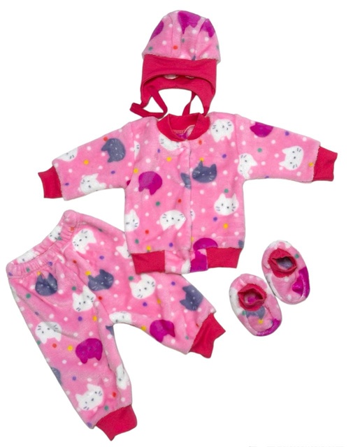 Комплект дитячий кольорова рвана махра рожевого кольоу, Рожевий, 24, 6-9 місяців, 68-74см
