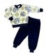 Детские трикотажные пижамы для мальчика. Пижама комбинирована махра на манжете молочного цвета. ТМ «Пташка Украина»