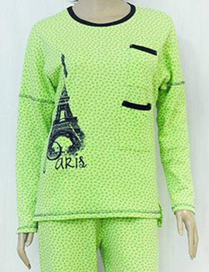 Пижама «АНЕТТИ» начес зеленого цвета, Зеленый, 40-42