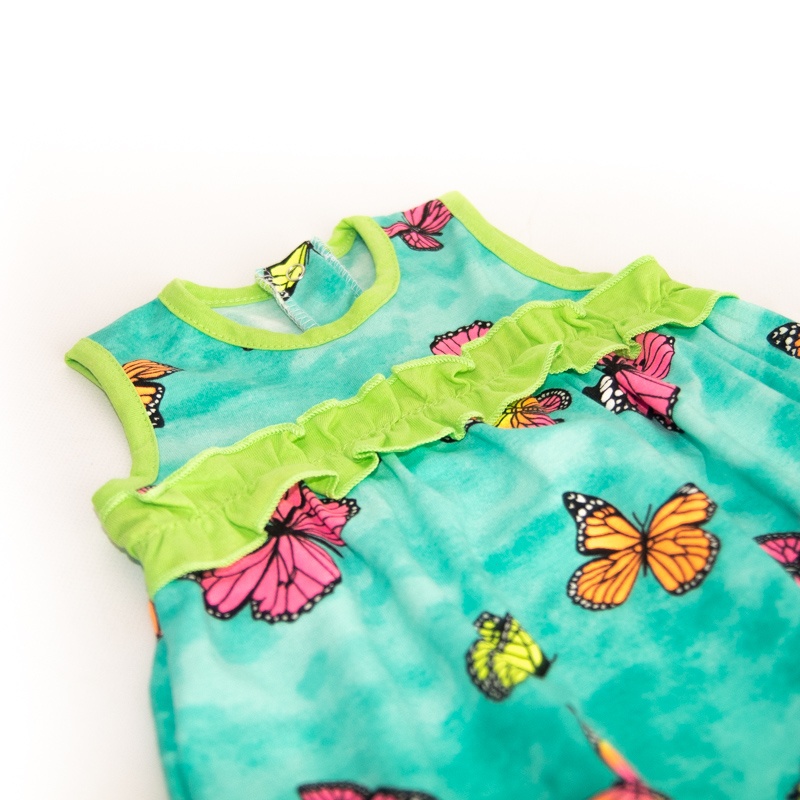 Дитячі трикотажні сарафани на дівчинку. Сукня «Софія» фулікра бірюзового кольору. ТМ «Пташка Украина»