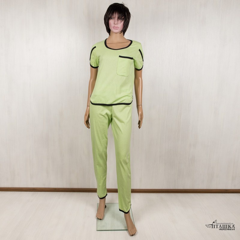 Пижама "ТЕРЕЗА" кулир салатового цвета, Салатовый, 40-42