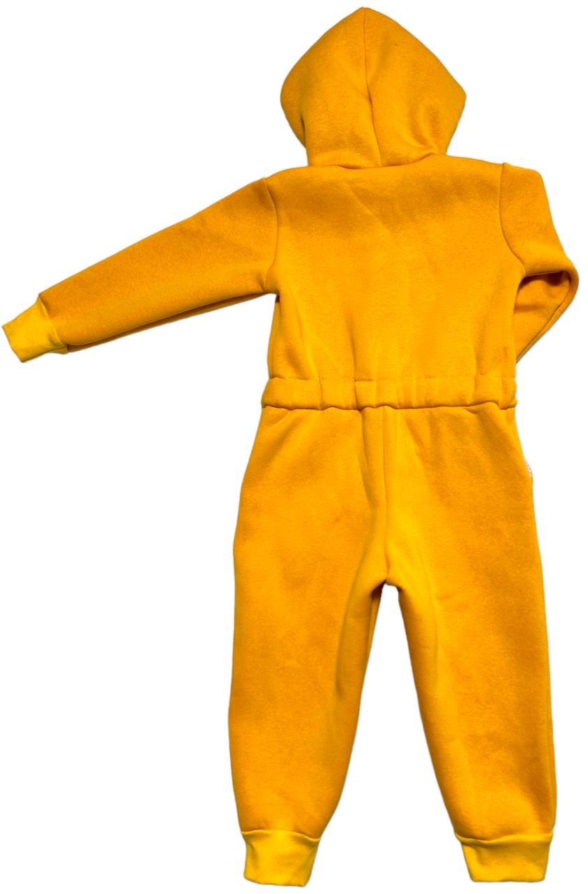 Ромпер тринитка на флісі жовтого кольору, Жовтий, 6-7 років, 122см