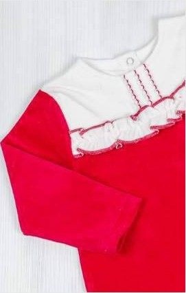 Дитячі трикотажні костюми на дівчинку. Комплект "АЛІНА" червоного кольору велюр. ТМ «Пташка Украина»