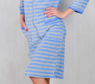 Жіночі теплі махрові халати. Велюровий жіночий халат «ЛАРІСА» світло-блакитного кольору. ТМ «Пташка Украина»