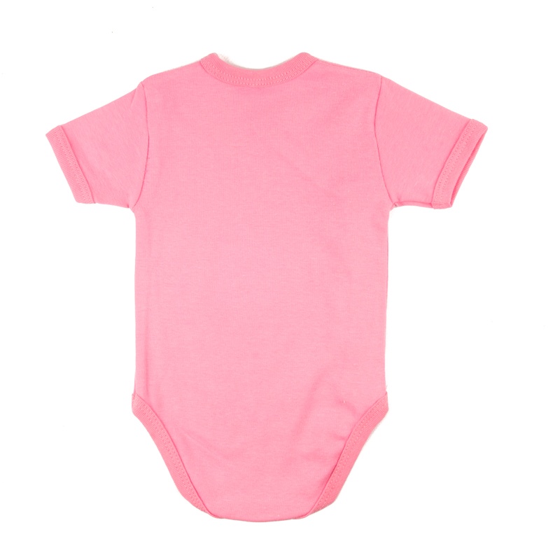 Ясельные боди для новородженного. Боди-косоворотка короткий рукав рибана розового цвета, ТМ «Пташка Украина»