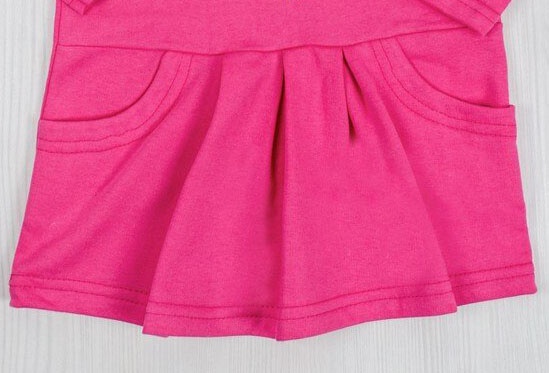 Дитячі трикотажні сукні для дівчинку. Сукня «САМАНТА» футер рожевого кольору. ТМ «Пташка Украина»