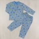 Пижама на 2-х пуговицах кулир голубого цвета, Голубой, 24, 1,5 года, 86см