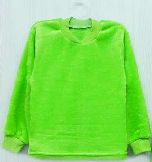 Детские трикотажные пижамы для мальчика. Пижама на манжете однотонная рваная махра зеленого цвета. ТМ «Пташка Украина»