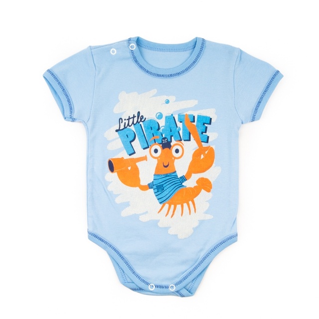 Ясельне боді для новонародженого. Футболка-боді з надписом рибана блакитного кольору, ТМ «Пташка Украина»