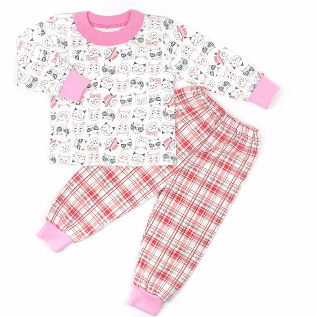 Пижама на манжете кулир розового цвета, Розовый, 34, 8-9 лет, 128-134см