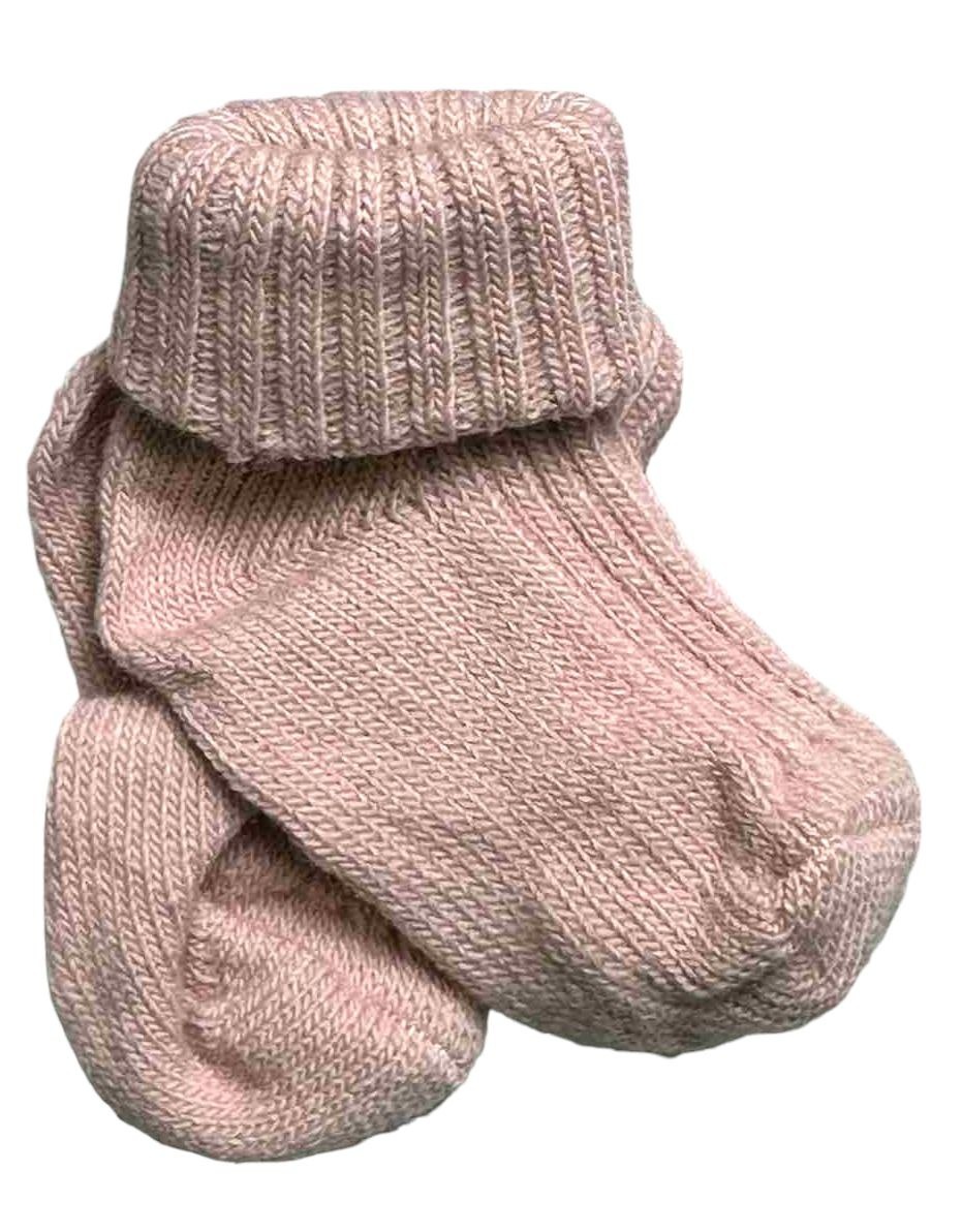 Шкарпетки тонкі пудрового кольору, Бежевий, Пудровий, 0-1 місяць, 56см