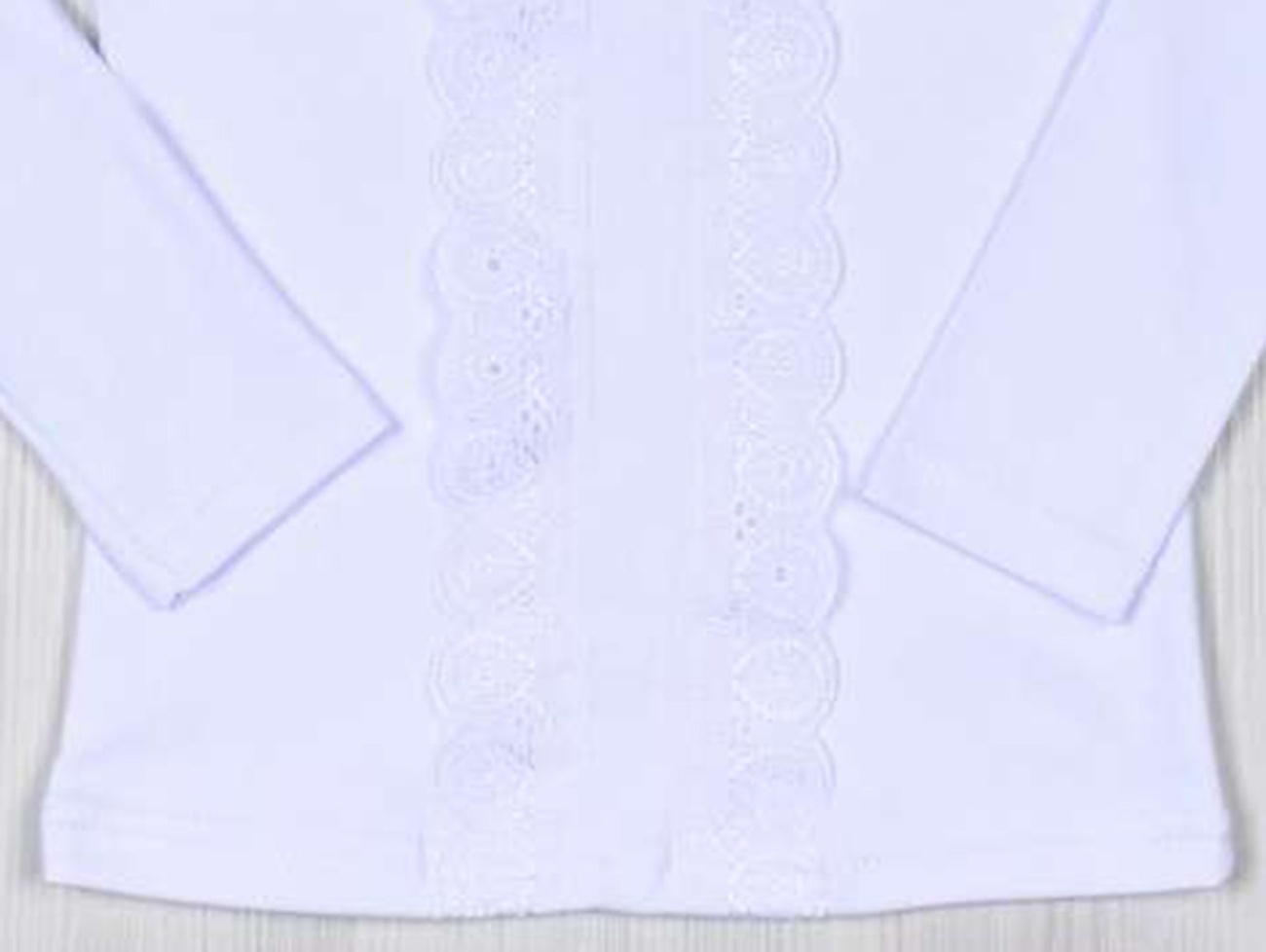Блуза «ОРНЕЛЛА» інтерлок із чорним бантиком, Білий, 30, 5-6 років, 110-116см