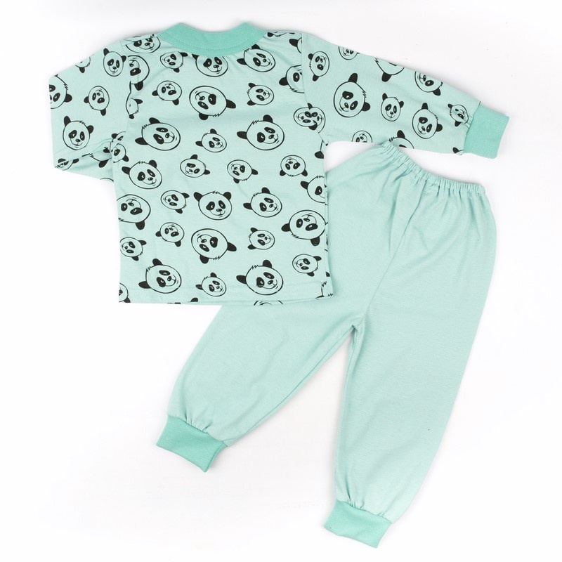 Детские трикотажные пижамы для мальчика. Пижама трикотажная для мальчика «ПАНДА» бирюзового цвета. ТМ «Пташка Украина»