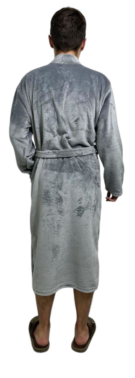 Халат «КЕВІН» рвана махра сірого кольору , Сірий, 56-58
