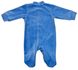 Комбинезон «ЧИЖИК» голубого цвета с вышивкой велюр, Голубой, 9-12 месяцев, 80см