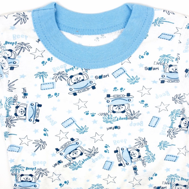 Детские трикотажные пижамы для мальчика. Детская трикотажная пижама на манжете кулир голубого цвета. ТМ «Пташка Украина»