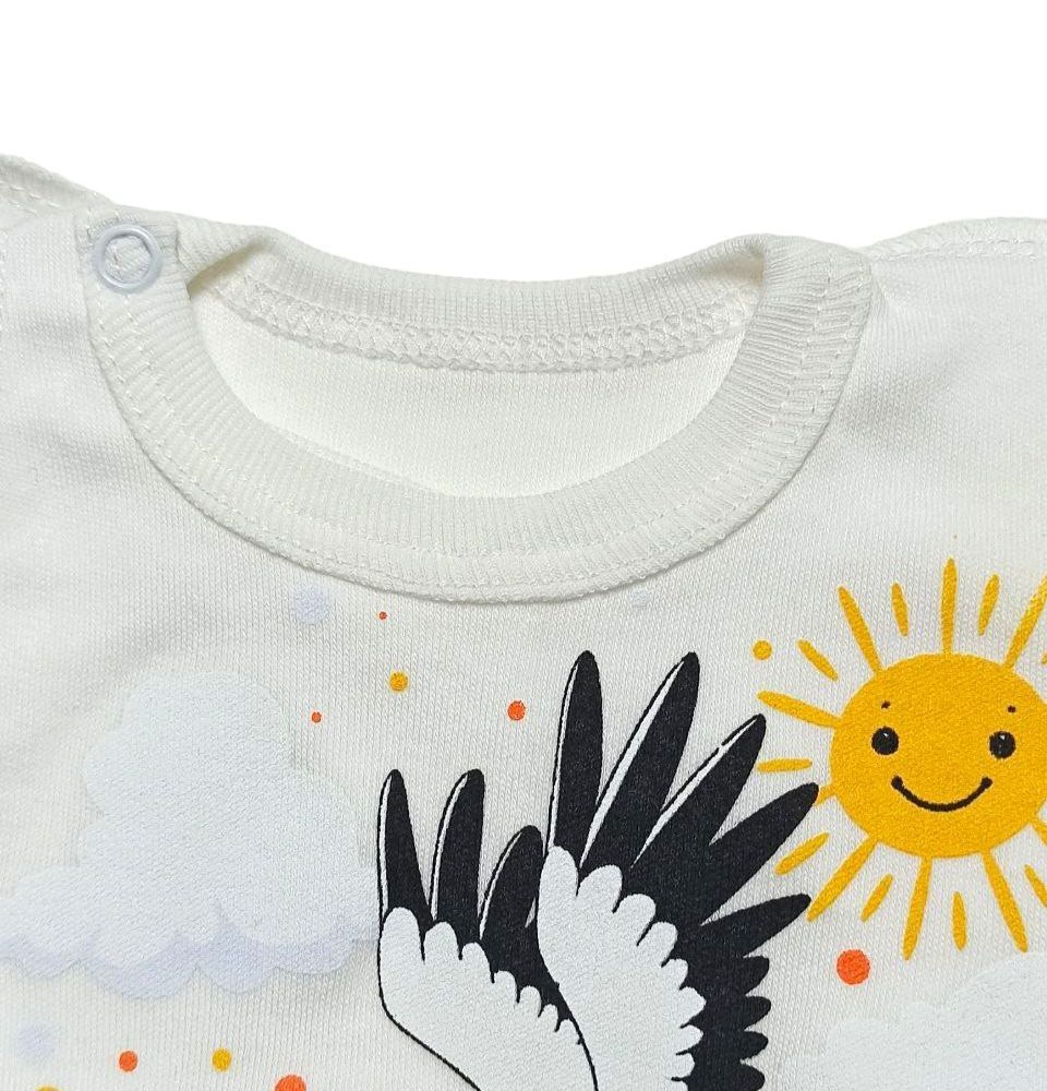 Комплект "МАЛЮК-2" однотонний інтерлок молочного кольору, Молочний, 1-3 місяці, 62см