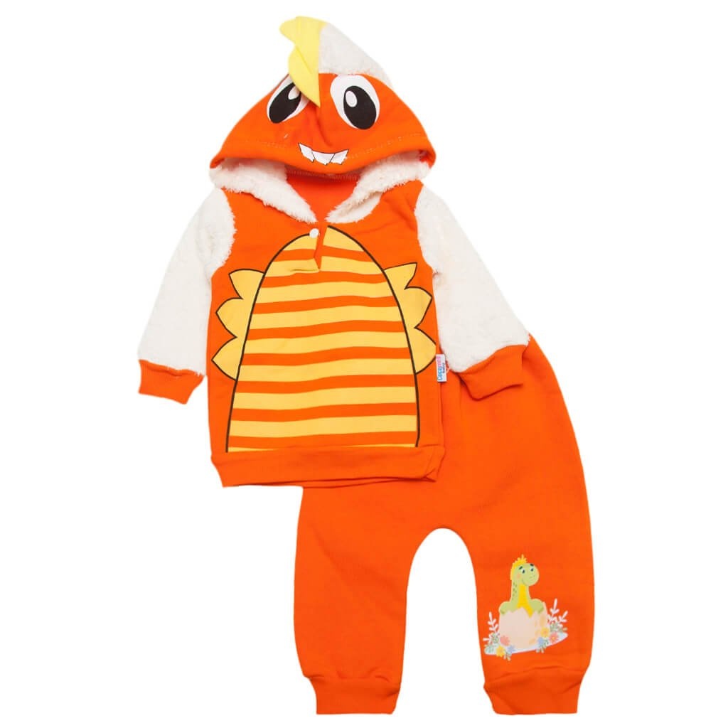 Костюм для мальчика "ДИНОЗАВРИК" оранжевого цвета, Оранжевый, 22, 3-6 месяца, 62-68см