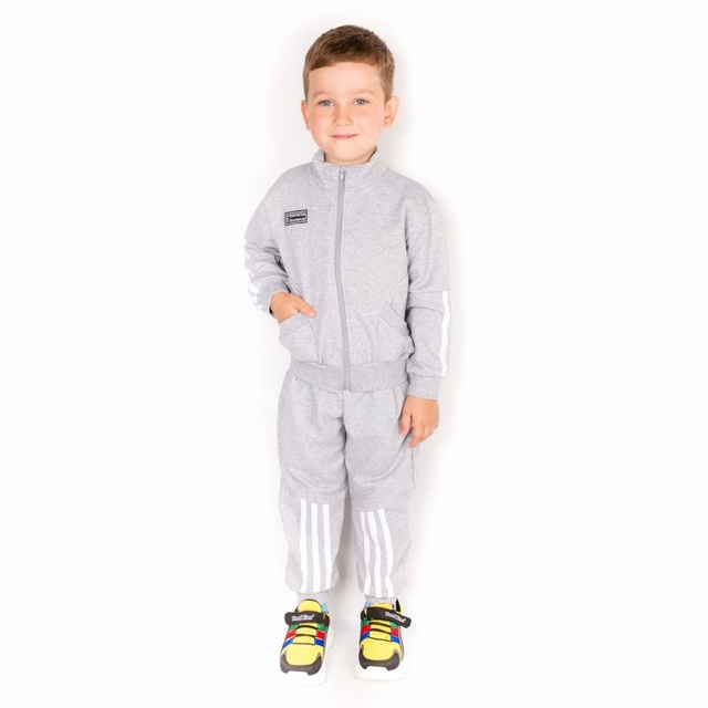 Трикотажні костюми для хлопчика. Дитячий трикотажний костюм «МЕГАПОЛІС» футер сірого кольору. ТМ «Пташка Украина»